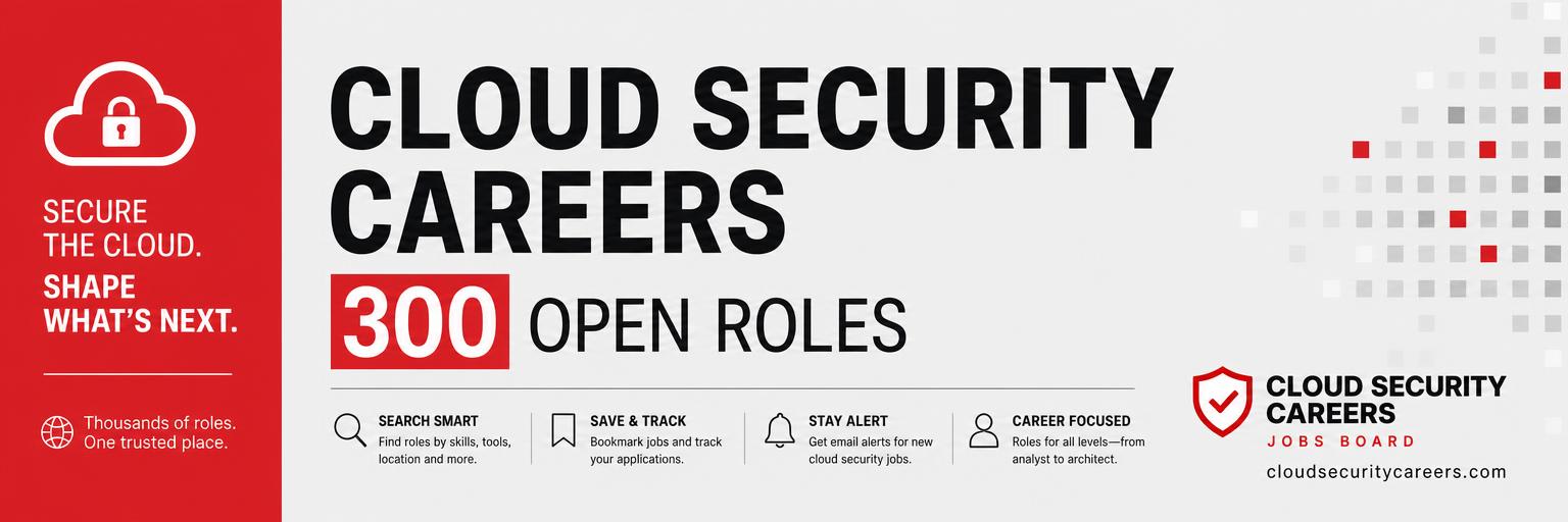 Cloud security careers job board advertisement