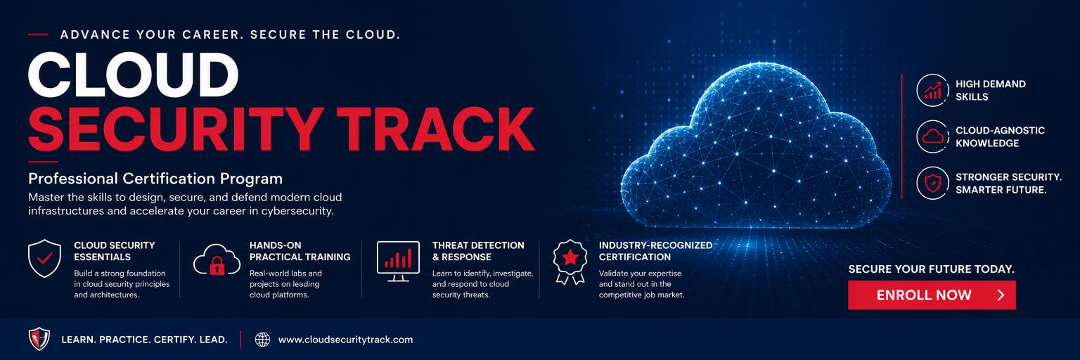 Cloud Security Track certification program advertisement